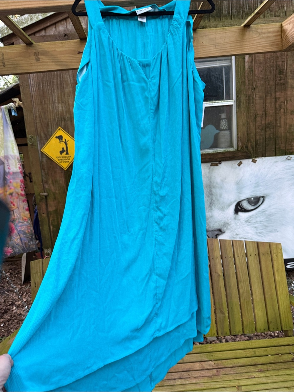 Lightweight Turquoise Maxi Dress - catherines 3X sleeveless nwt